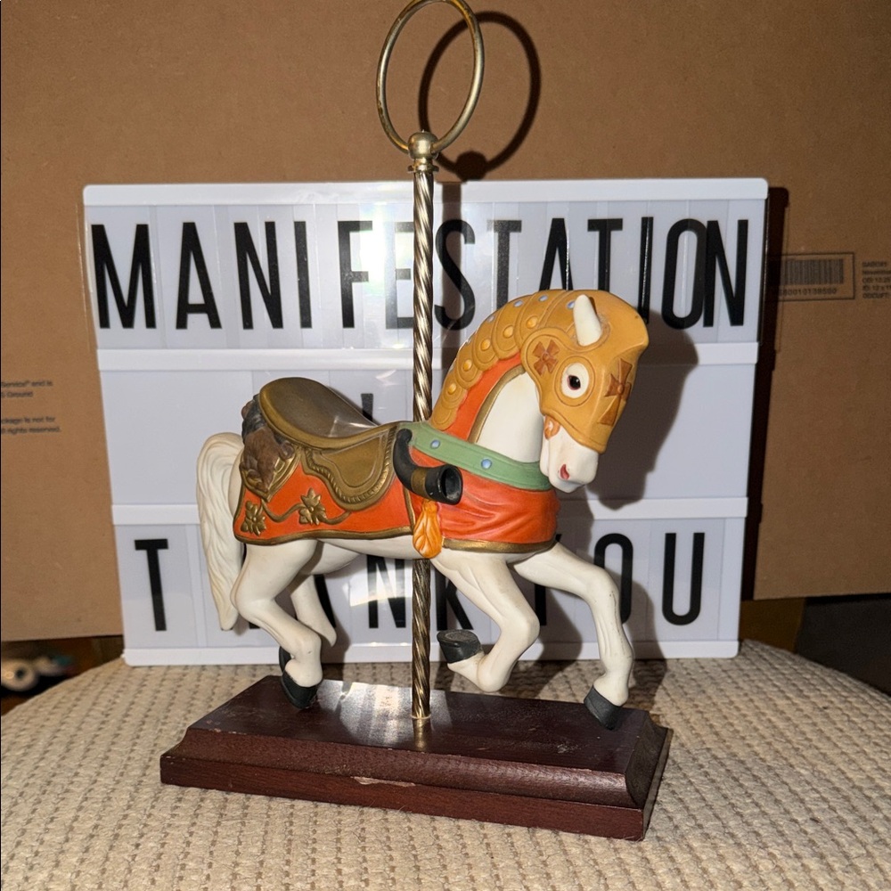Gorgeous Vintage 1987  Homco Masterpiece Porcelain Carousel Horse Figurine